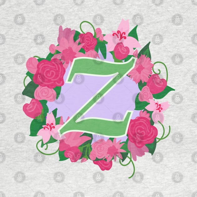 Monogram Z, Personalized Floral InitiaI by Bunniyababa